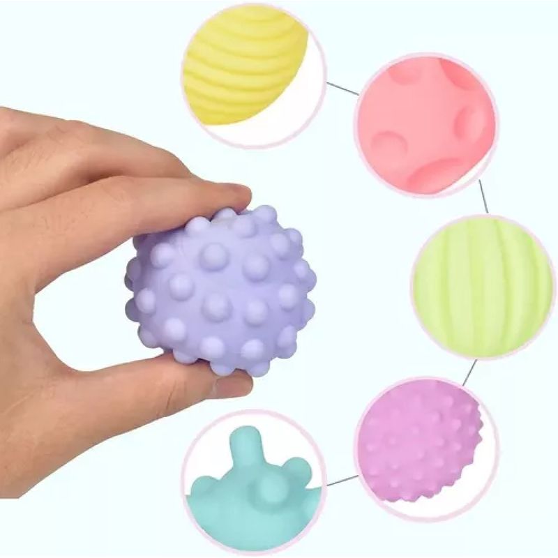 BEBE CONFORT - Juego 6 Pelotas Texturizadas Mordedores Juguetes Para Bebes
