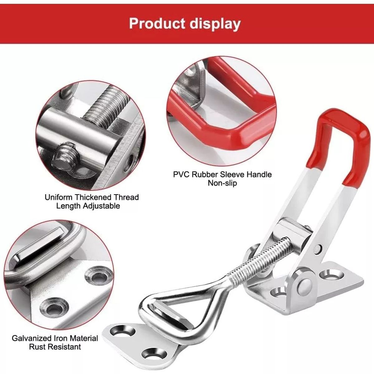 KUANGYE - Abrazaderas De Cierre Rápido Con Pestillo De Acero Inoxidabl