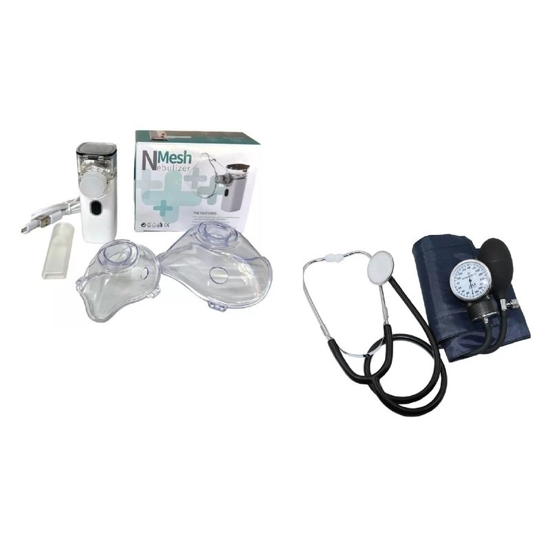GENERICO - Kit Nebulizador Portátil Adulto Y Niño Color Blanco + Toma presion