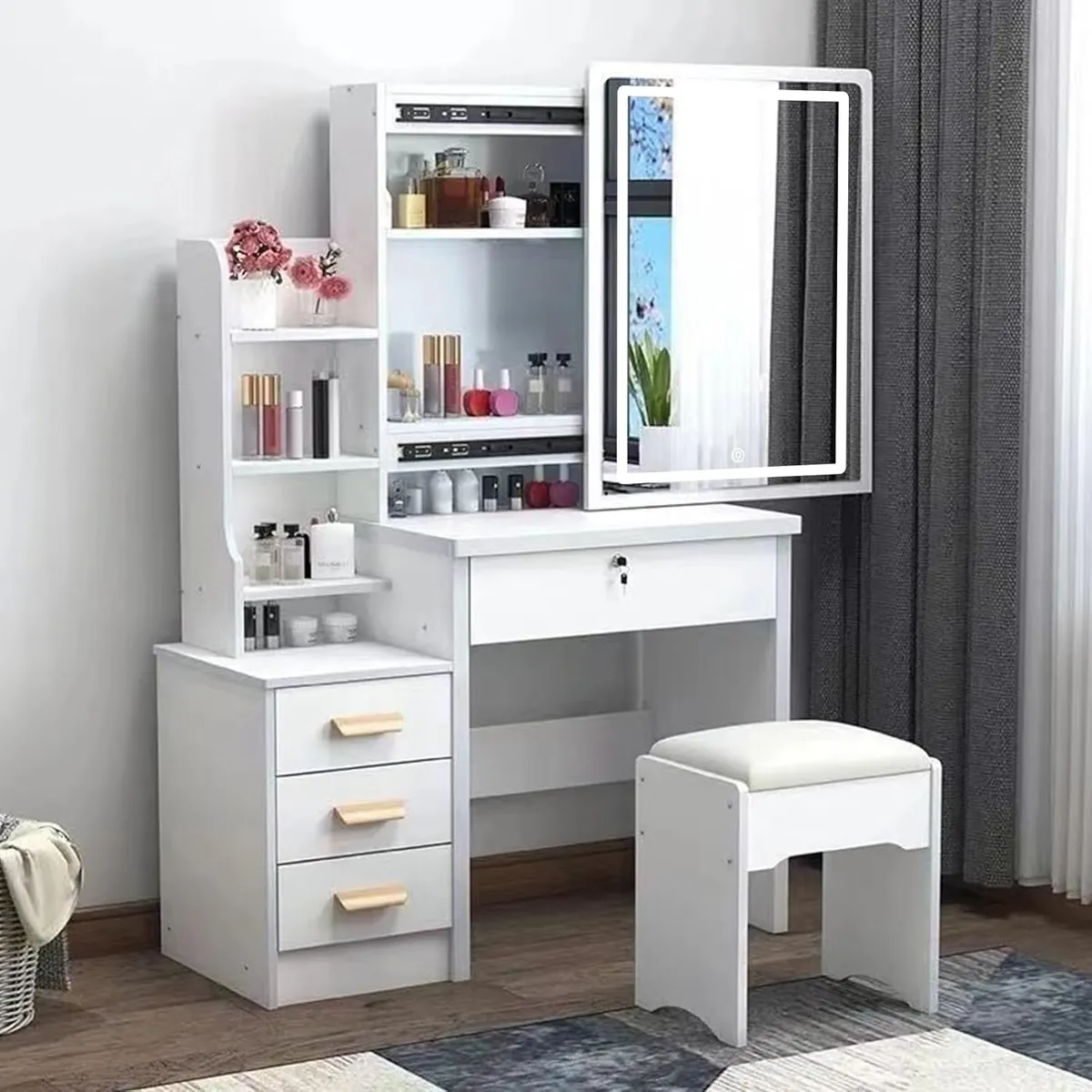 YOMYM - Mueble de Tocador con taburete-