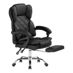 SPACE HOME - Silla ejecutiva de escritorio Novo reclinable apoya pies color negro