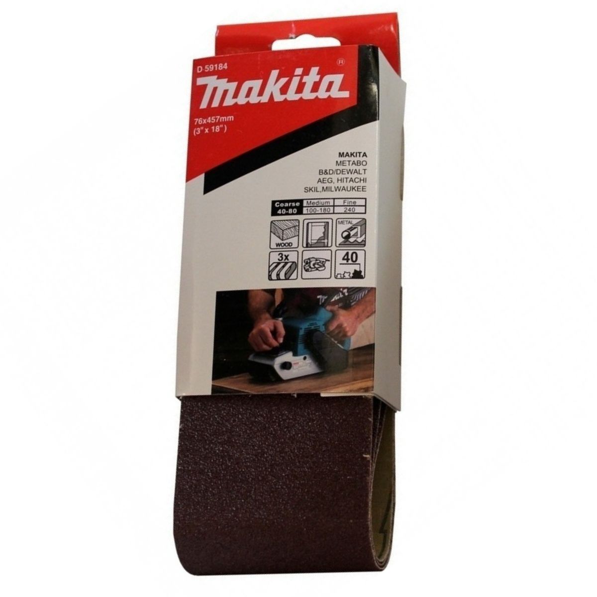 MAKITA - Lija De Banda 3 X 18 Pulgadas D-59184
