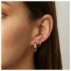 BOAZ JOYAS - ARGOLLAS LISAS 12MM BAÑADAS EN ORO ROSADO