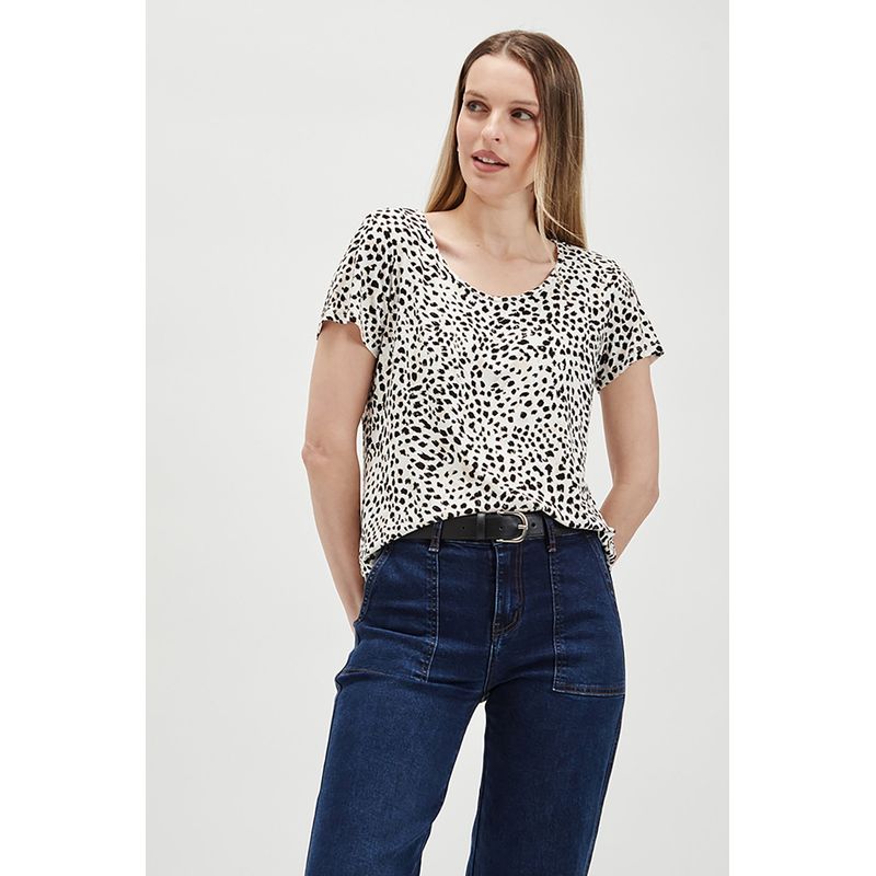 ASH - Polera Manga Corta Crudo Mujer Ash