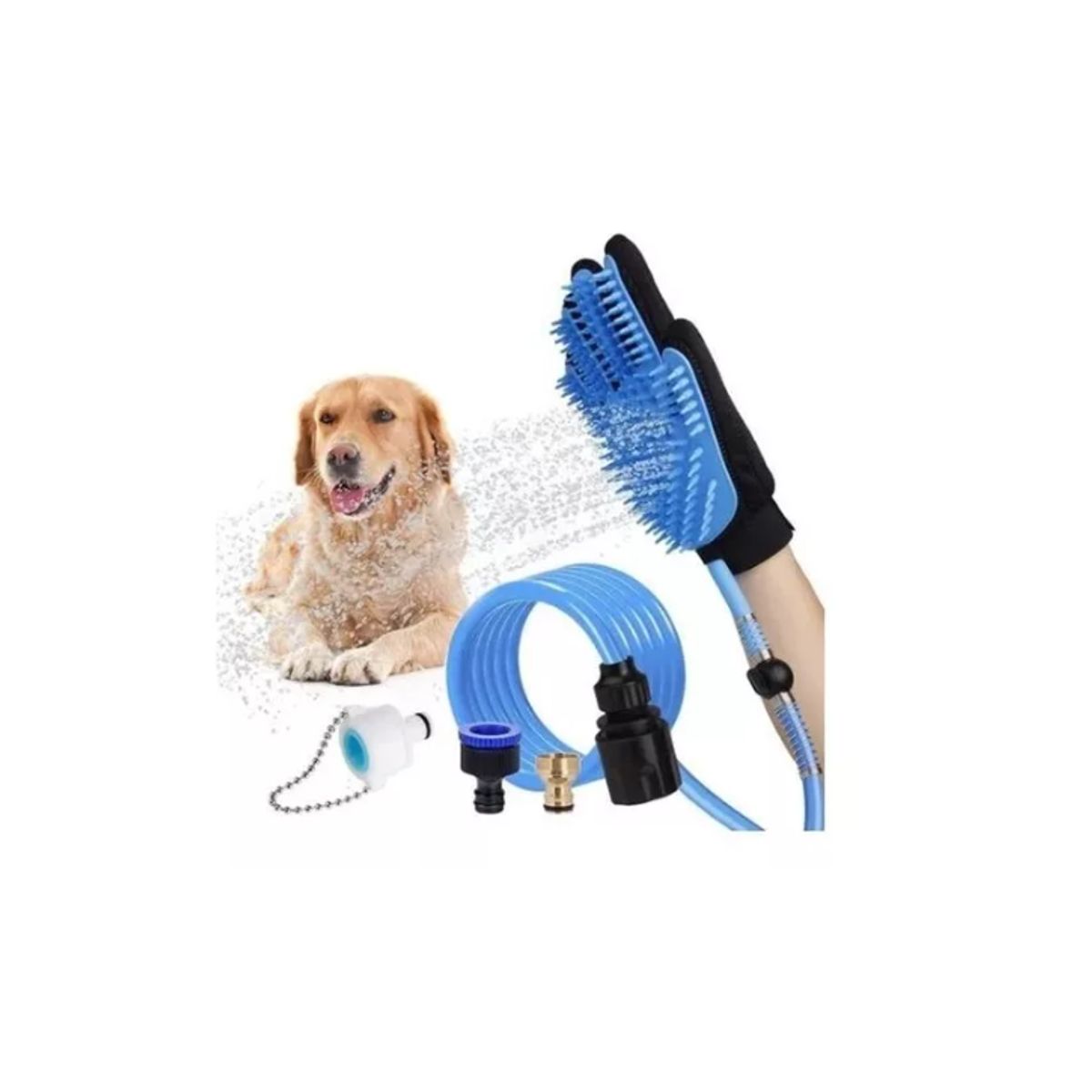 GENERICO - Guante Masajeador Ducha Baño Mascotas +manguera 2m Jp Ideas