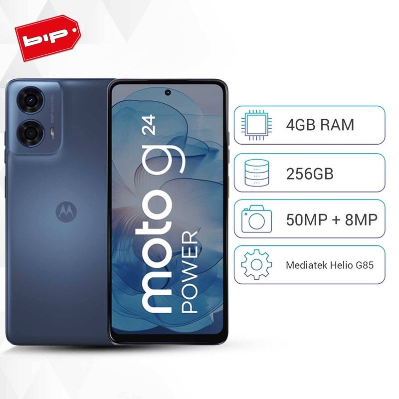 MOTOROLA - Celular Moto G24 4GB+256GB Power azul -Nuevo