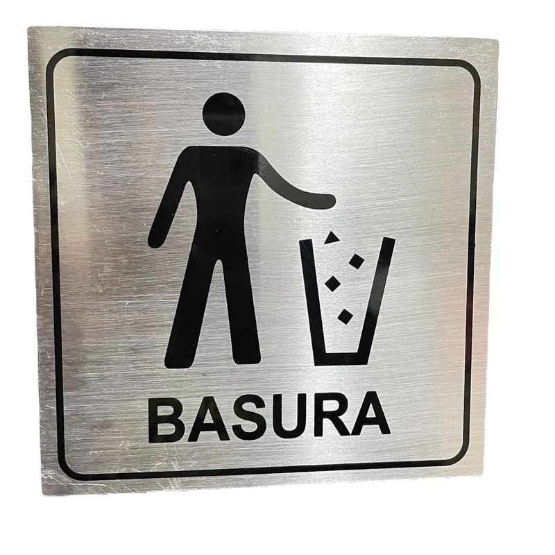 GENERICO - Señalética Basura Rígida 14cm X 14cm