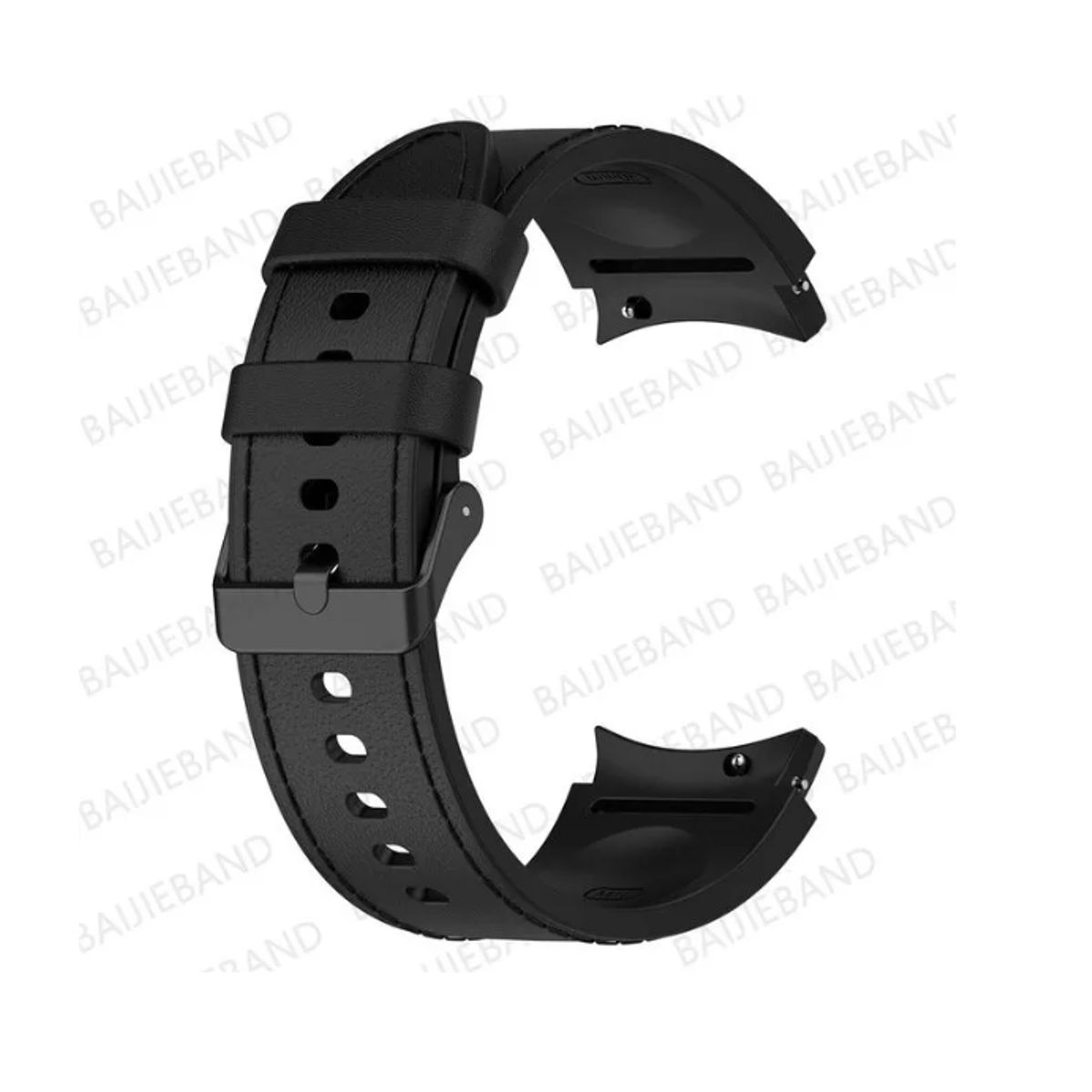 GENERICO - Correa De Ecocuero Para Galaxy Watch 4/5/5pro 40 44 42 46mm-NEGRO