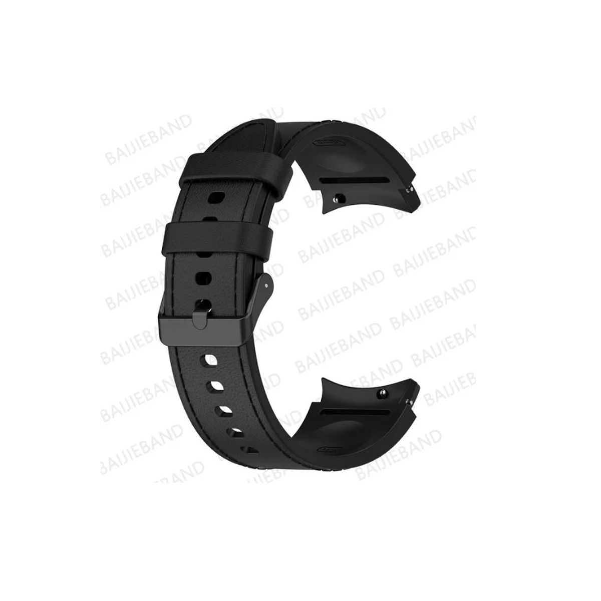 GENERICO - Correa De Ecocuero Para Galaxy Watch 4/5/5pro 40 44 42 46mm-NEGRO