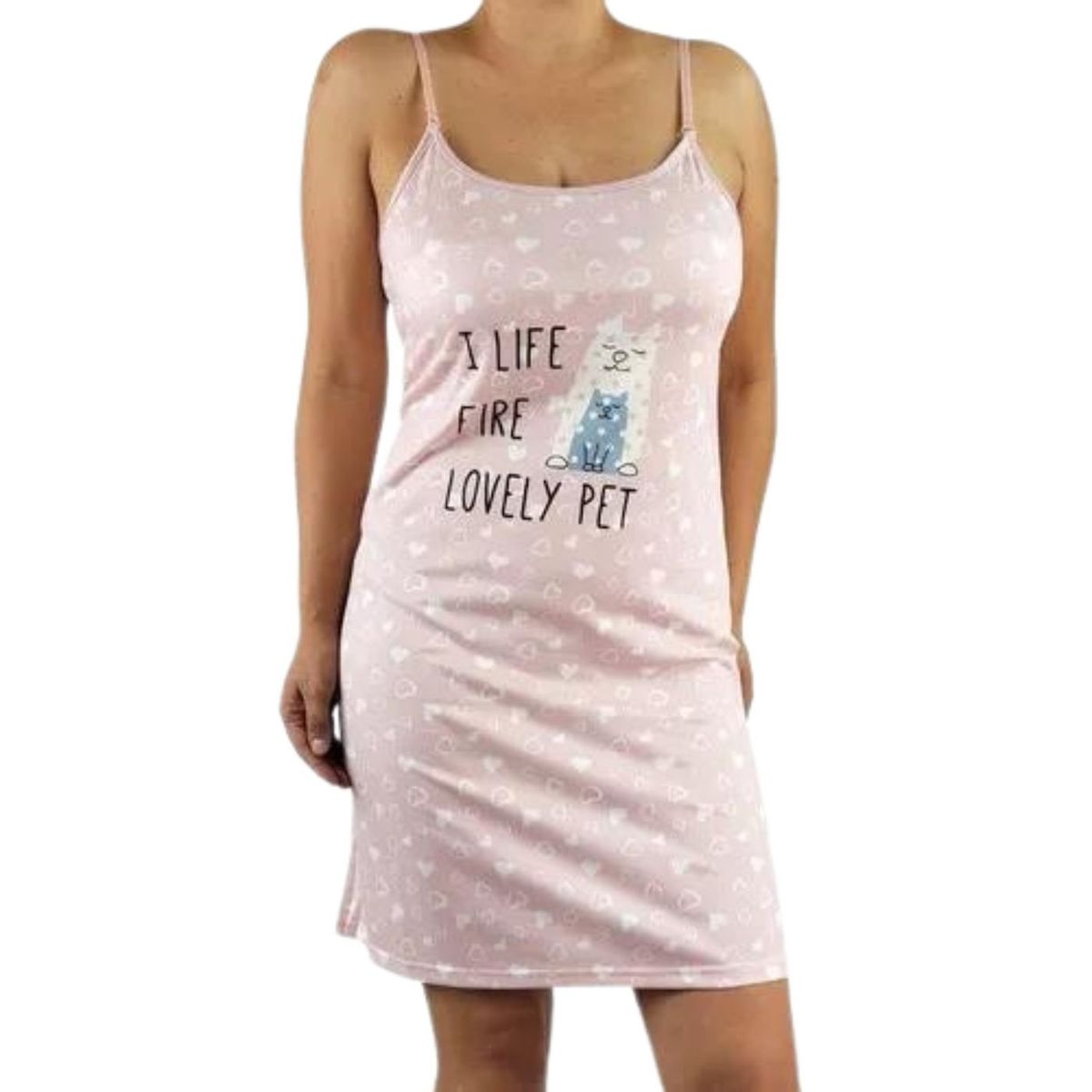 LIKE SHOP - Camisa De Dormir Mujer Juvenil Verano Pabilos Gatito 375