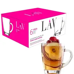 LAV - PACK DE 6 TAZONES VIDRIO TÉ O CAFÉ 250 CC