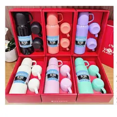 GENERICO - Termo Con 3 Tazas 500ml Colores Surtidos.
