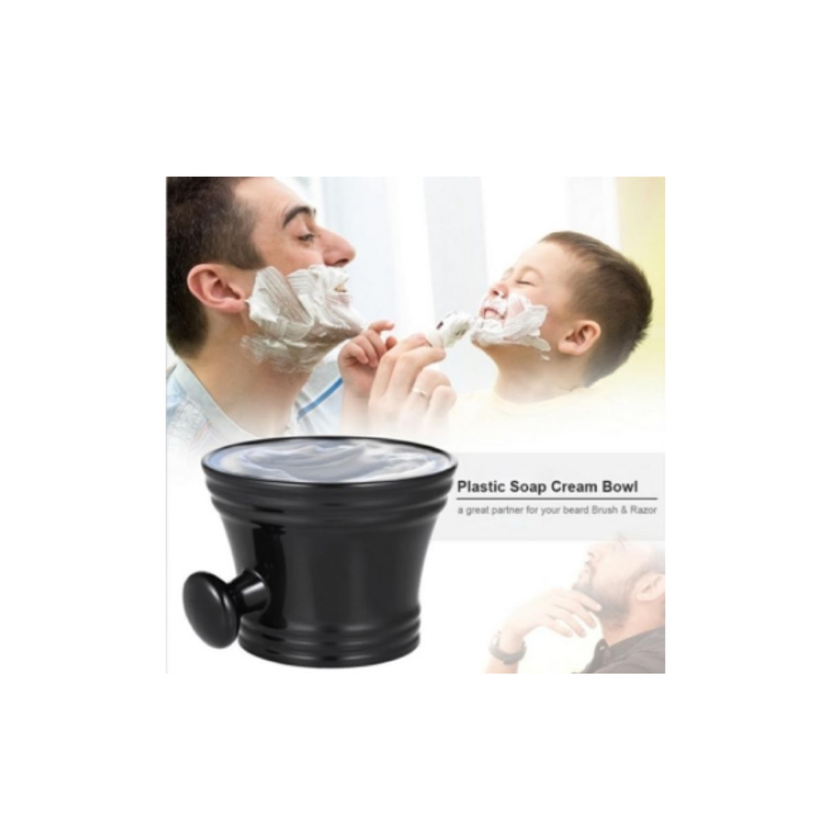 GENERICO - Negro Maxcare® Tazon De Plás tico Para Jabon Crema De Afeitar L5065