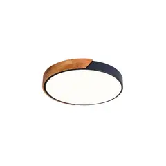GENERICO - Panel Plafón Led Borde Madera Sobrepuesto Moderno 30cm Deco