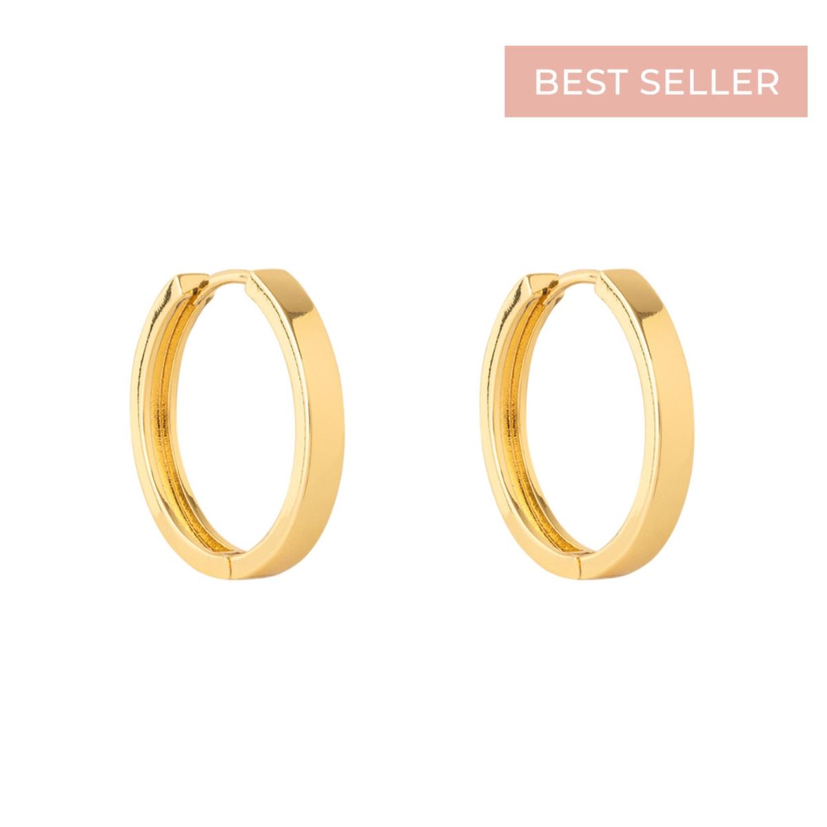 BOAZ JOYAS - ARGOLLAS LISAS 25MM BAÑADAS EN ORO