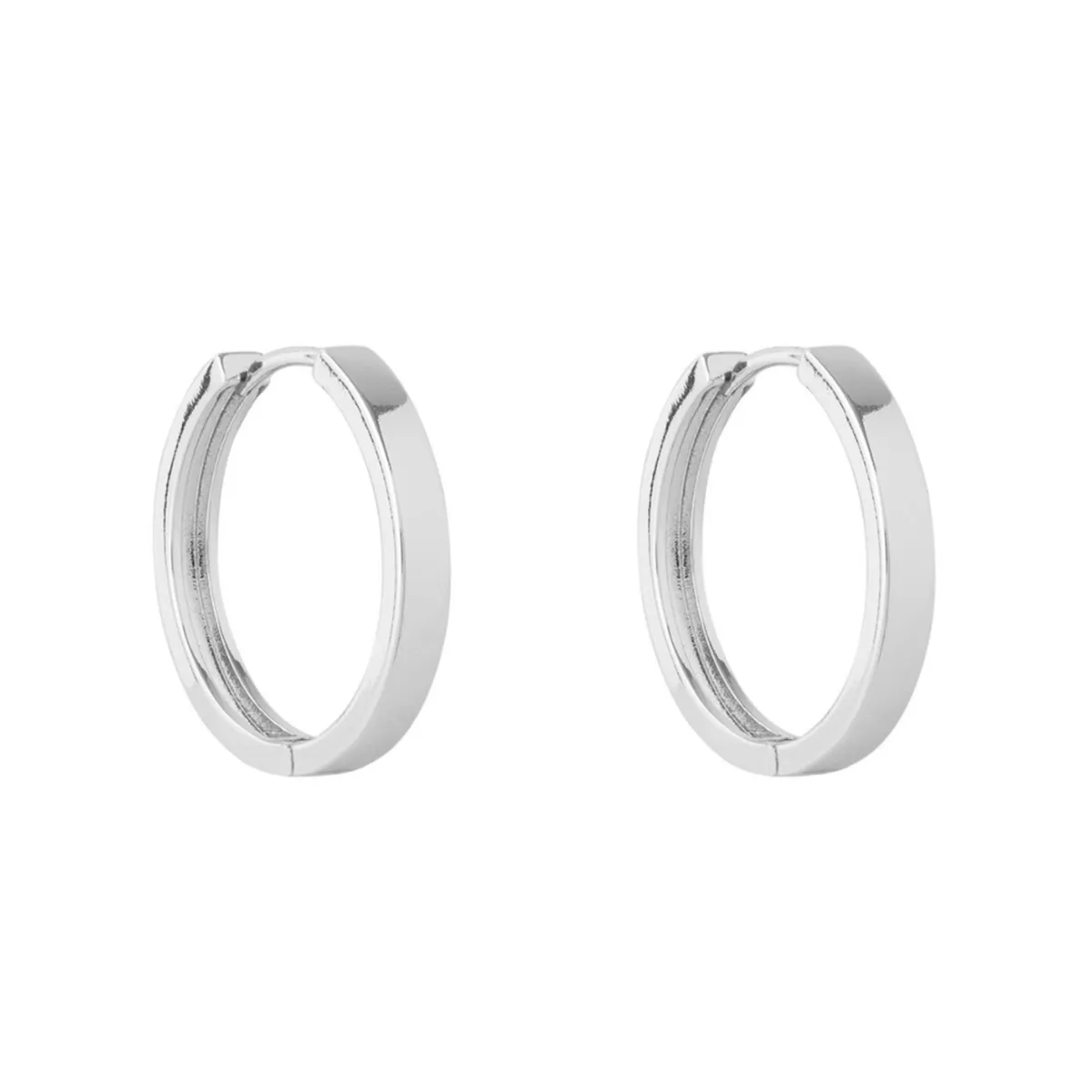 BOAZ JOYAS - ARGOLLAS LISAS 25MM BAÑADAS EN ORO BLANCO