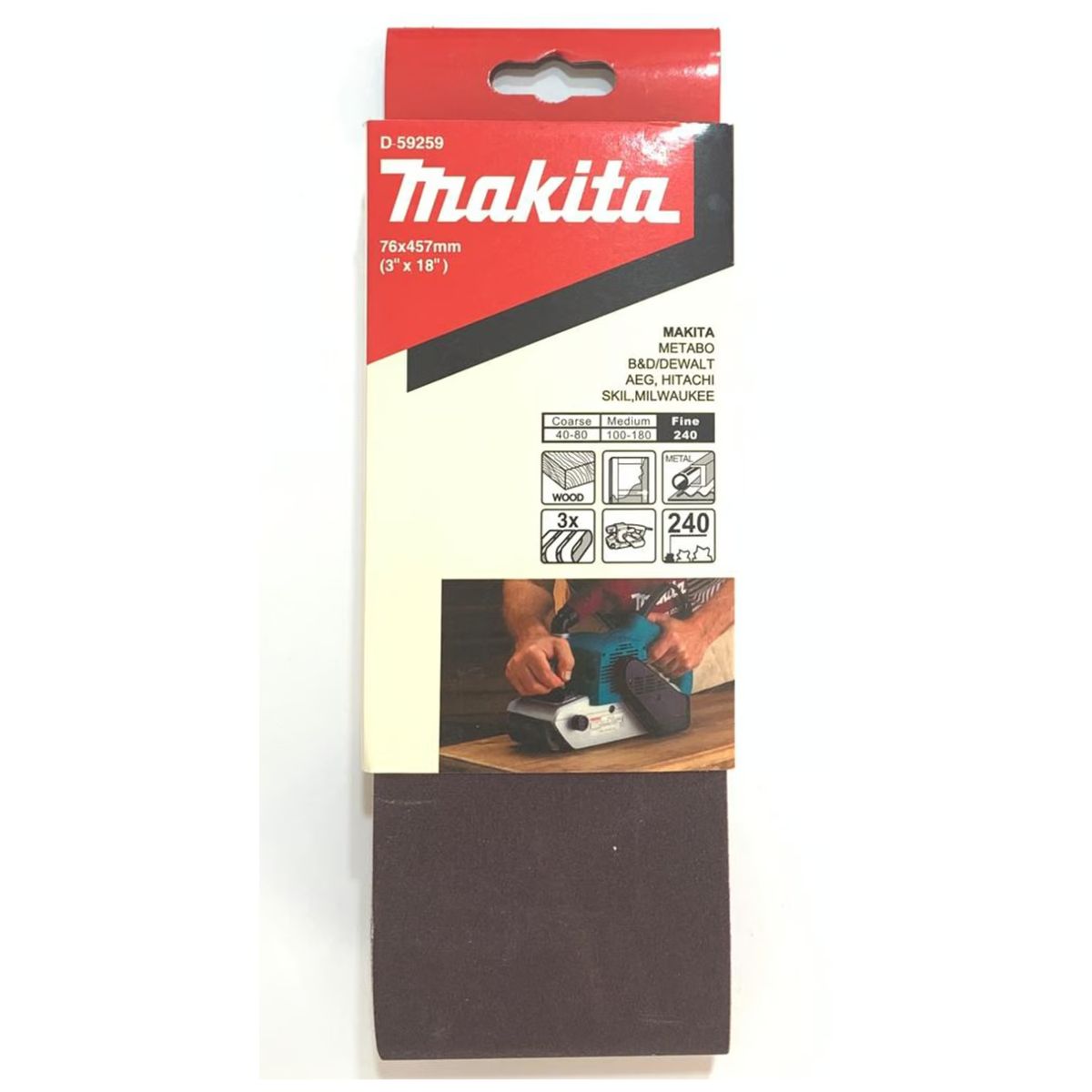 MAKITA - Lija De Banda 3 X 18 Pulgadas D-59259