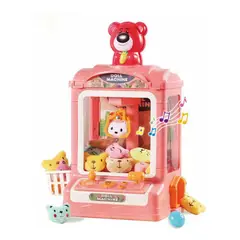 GENERICO - Maquina Agarra Peluches Carga Usb/pilas + 10 Juguetes Rosado