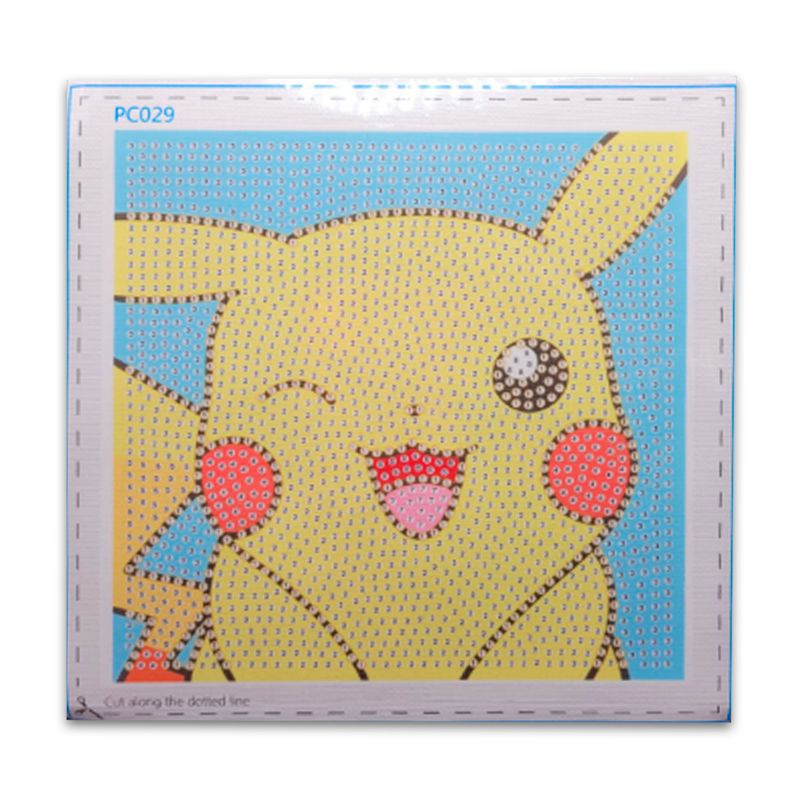 GENERICO - KIT 5D PINTURA DIAMANTE CON CUADRO 17X17 PIKACHU