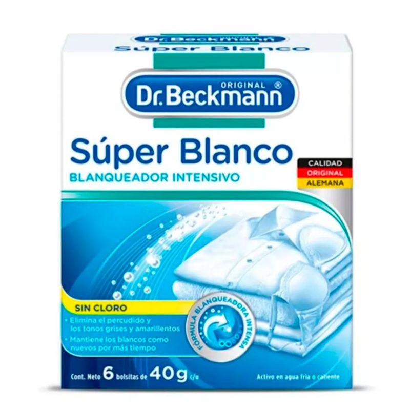 DR BECKMANN - Dr Beckmann Super Blanco Blanqueador Intensivo 6 bolsitas