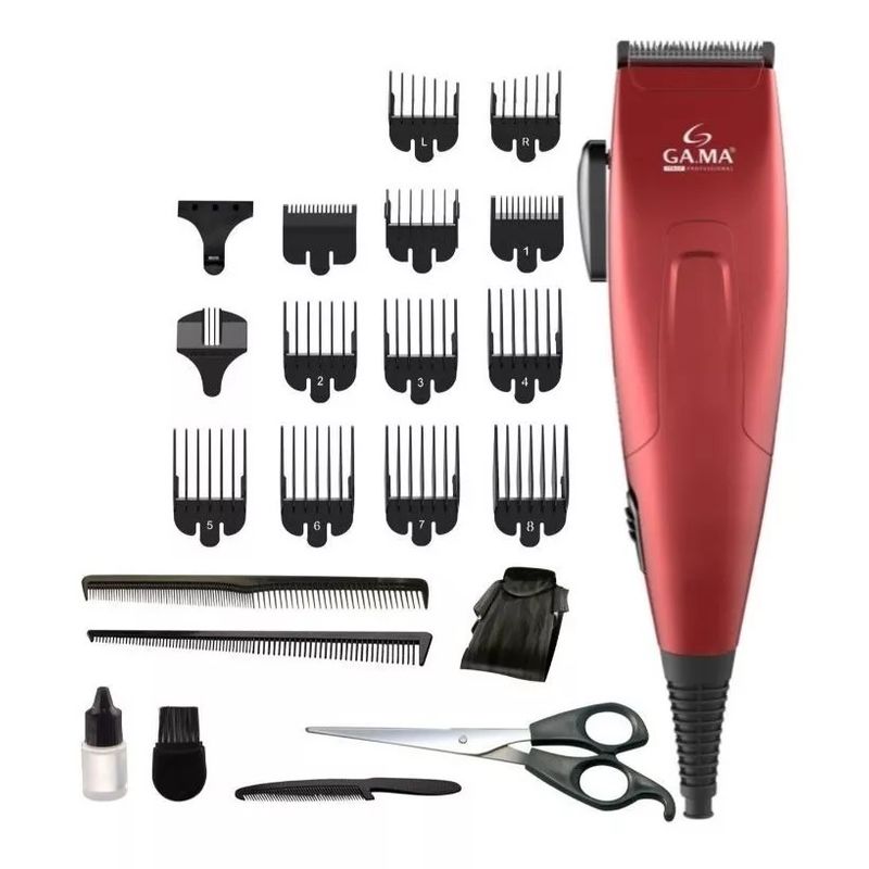 GAMA - Cortapelos Clipper Gm 562 Motor Magnético 24 Piezas Rojo