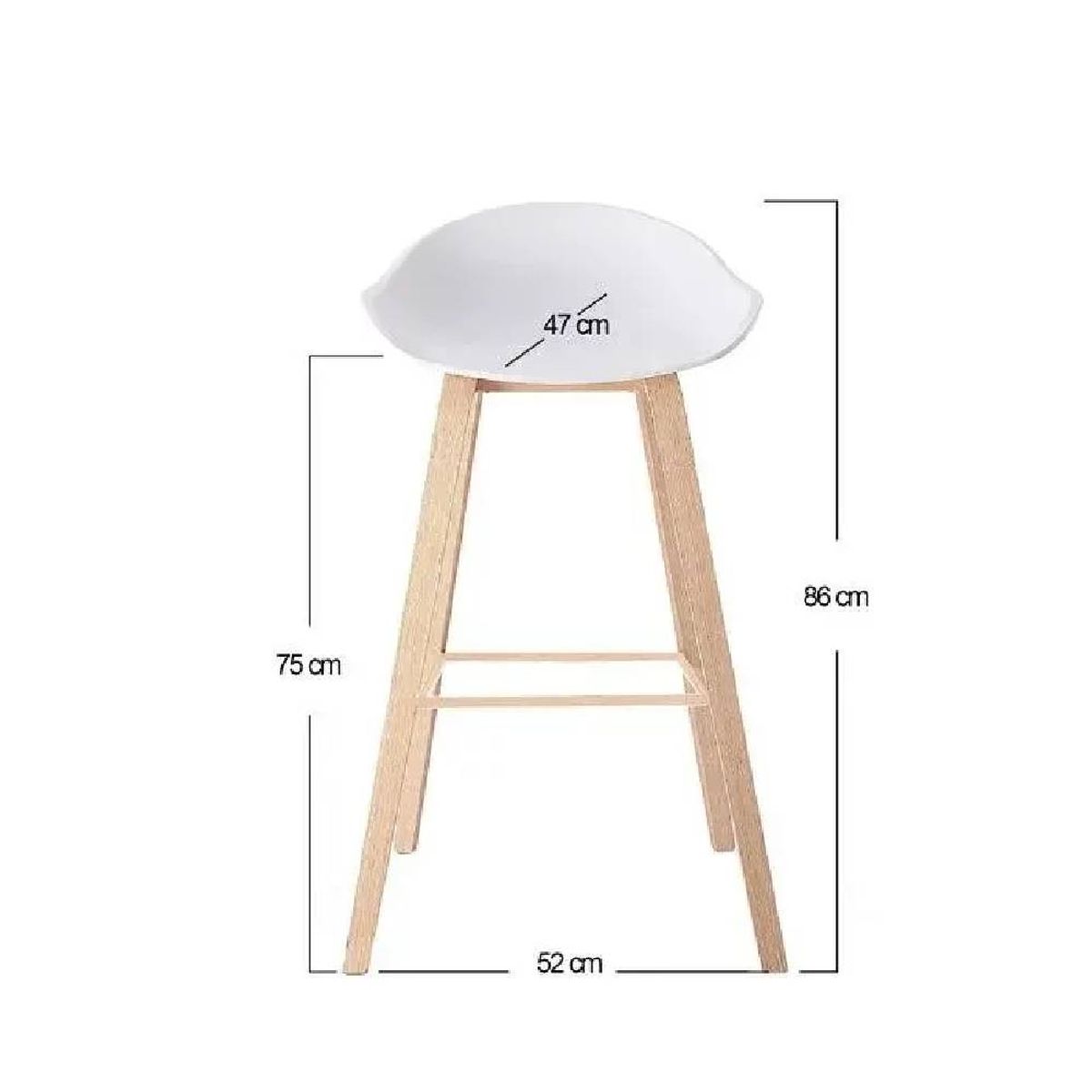 GENERICO - Piso Bar Nórdico Negro 75cm