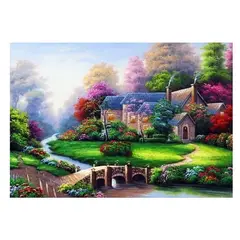 GENERICO - Kit Diamond Painting Pintura De Diamante - Casa Bosque 2