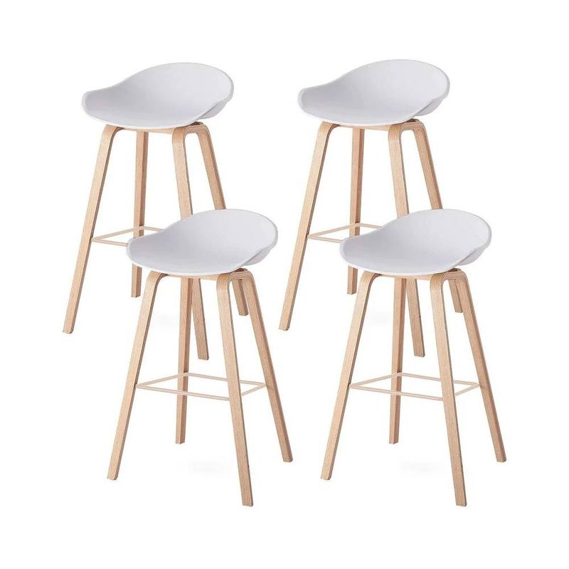 GENERICO - Pack 4 Piso Bar Nórdico Blanco 75cm