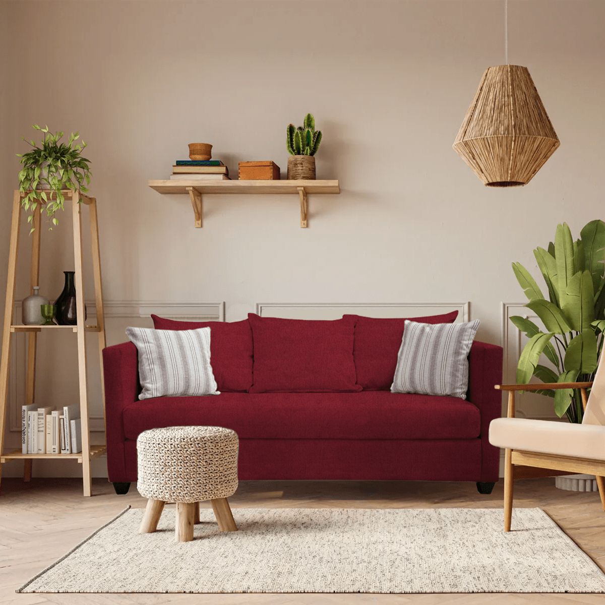 CASA WOW DECO - SOFA DANTE 3 CUERPOS ROJO.