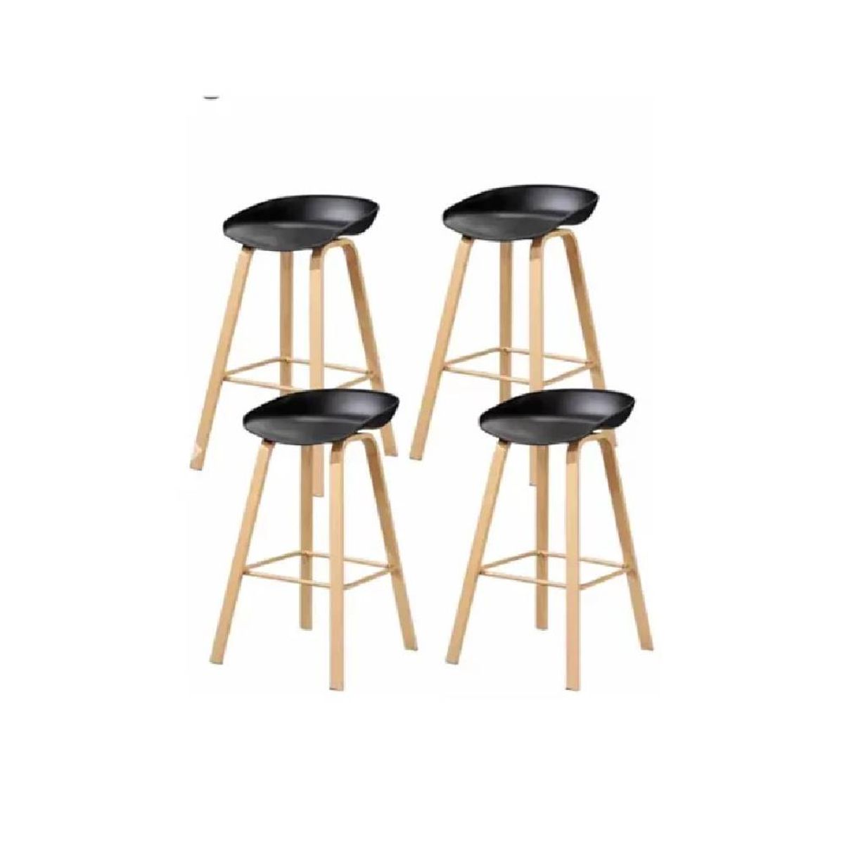 GENERICO - Pack 4 Piso Bar Nórdico Negro 75cm