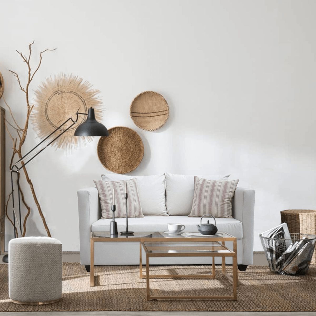 CASA WOW DECO - SOFA DANTE 2 CUERPOS BEIGE.