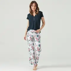 BARBIZON - Pijama Kate Pantalon Largo Azul