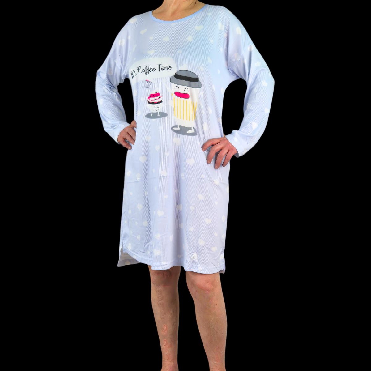 LIKE SHOP - Pijama Mujer Camisa De Dormir Coffee