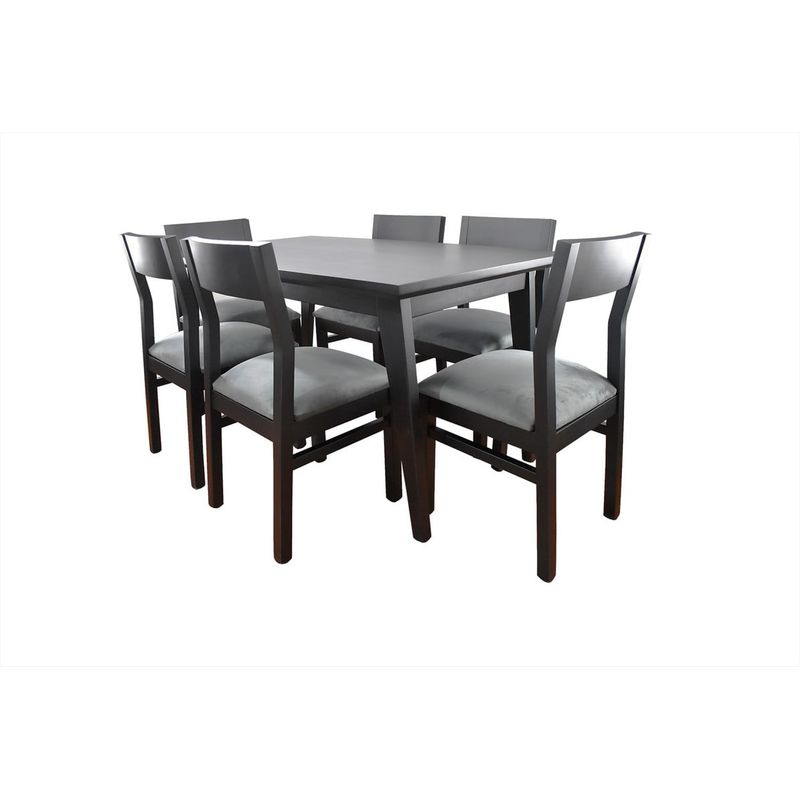 MUEBLES NATIVA - Comedor vendetta negro tapiz gris