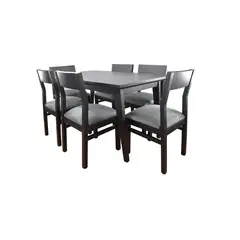 MUEBLES NATIVA - Comedor vendetta negro tapiz gris