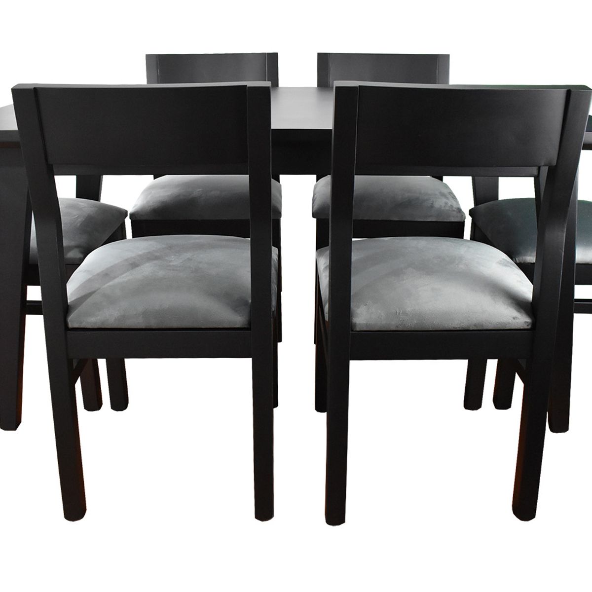 MUEBLES NATIVA - Comedor vendetta negro tapiz gris