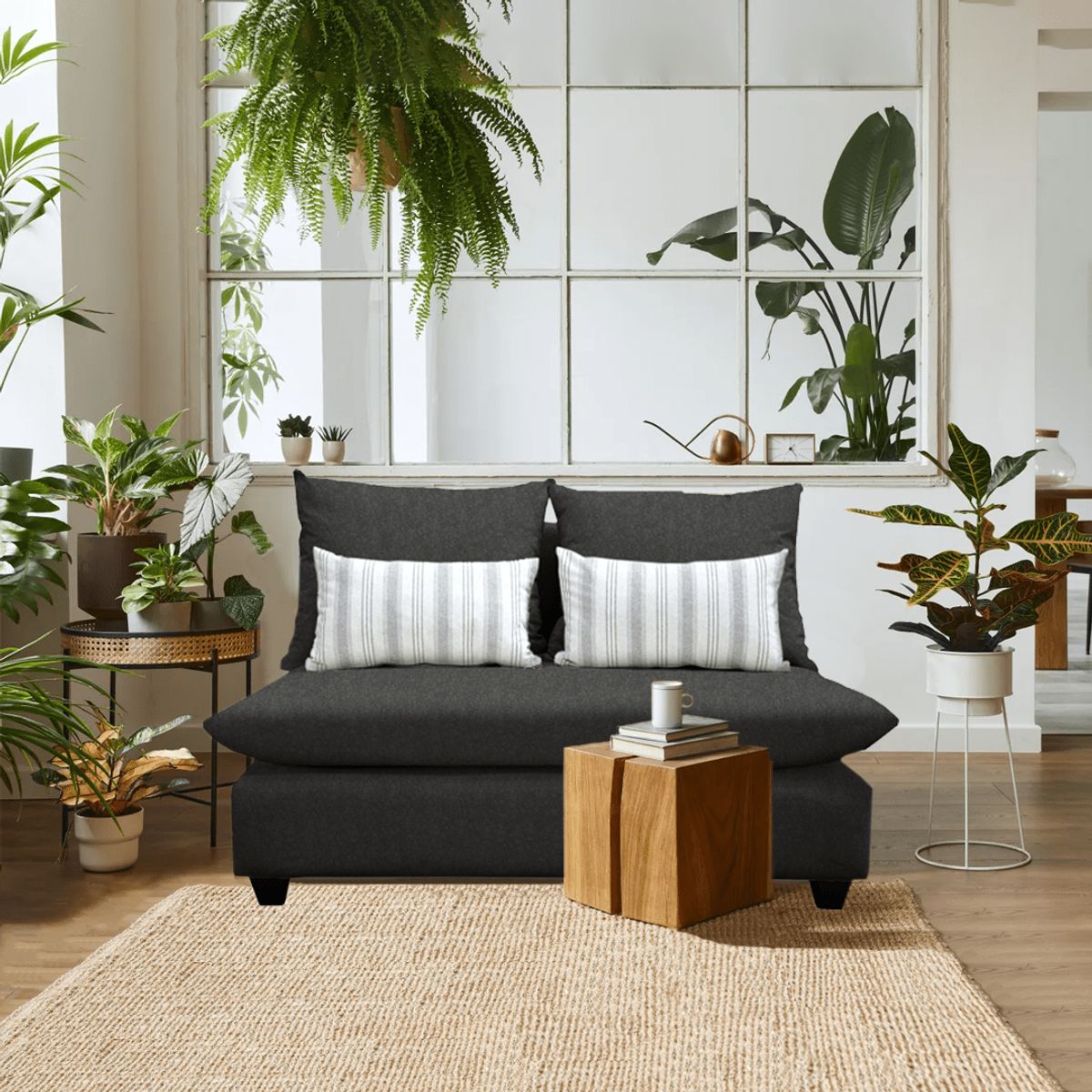 CASA WOW DECO - SOFA AMBAR 2 CUERPOS GRIS