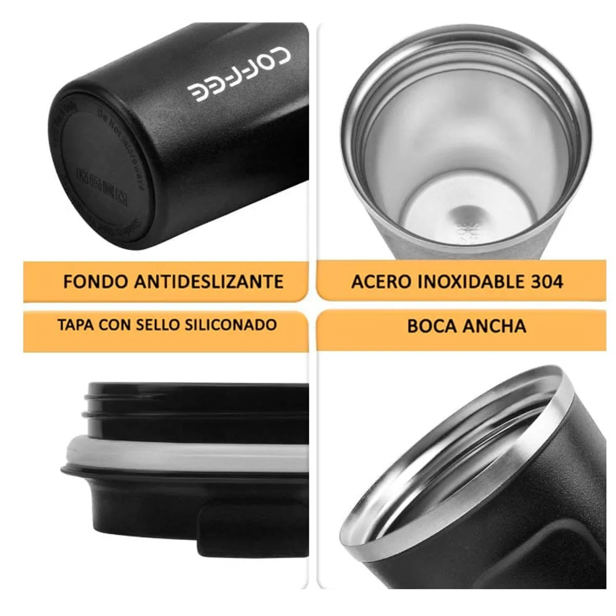 GENERICO - Termo Para Cafe Vaso Térmico Mug 380ml 13oz Sellable