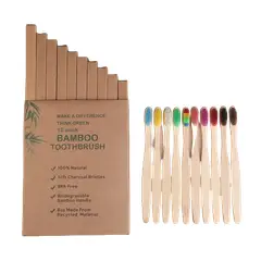 ATURE - 10 Cepillos De Dientes Bambú Ecológico Biodegradable Adulto