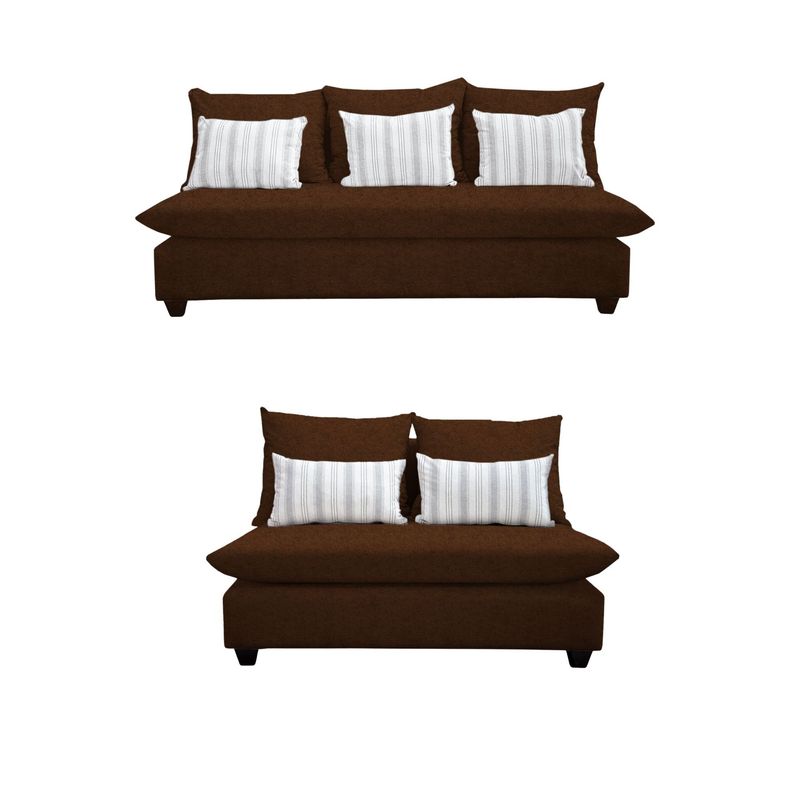 CASA WOW DECO - LIVING AMBAR 3-2 CUERPOS CAFÉ