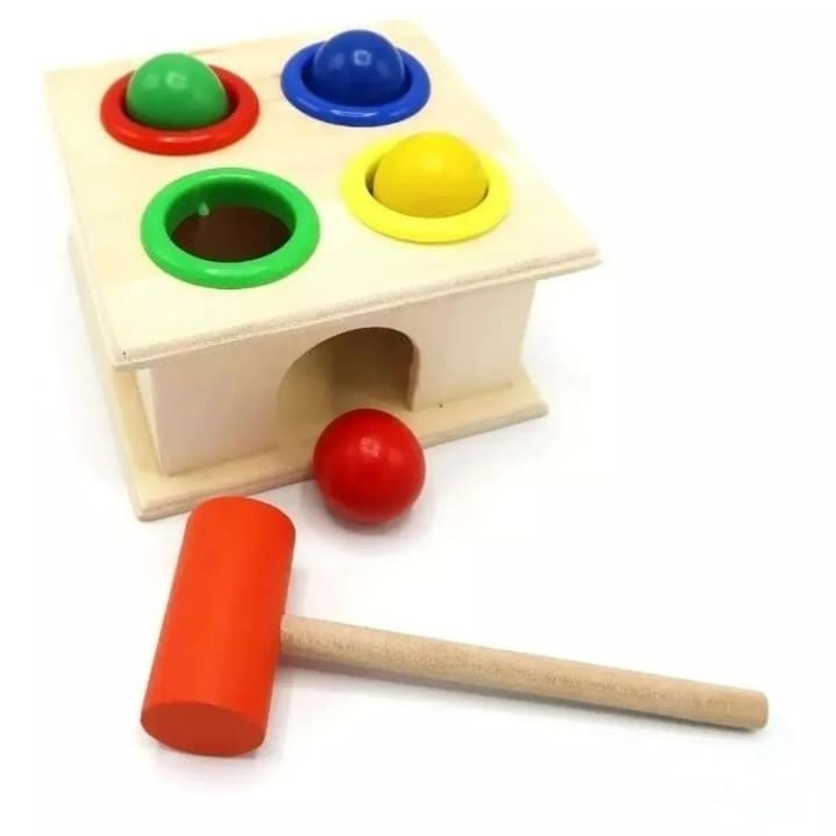 GENERICO - Juguete mini martillo didactico 11cm de madera