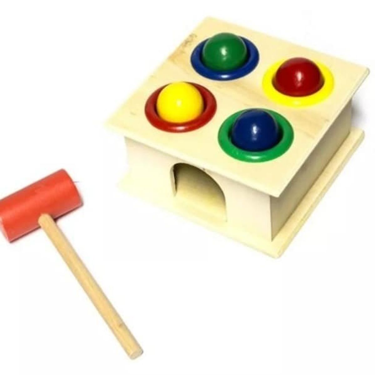 GENERICO - Juguete mini martillo didactico 11cm de madera