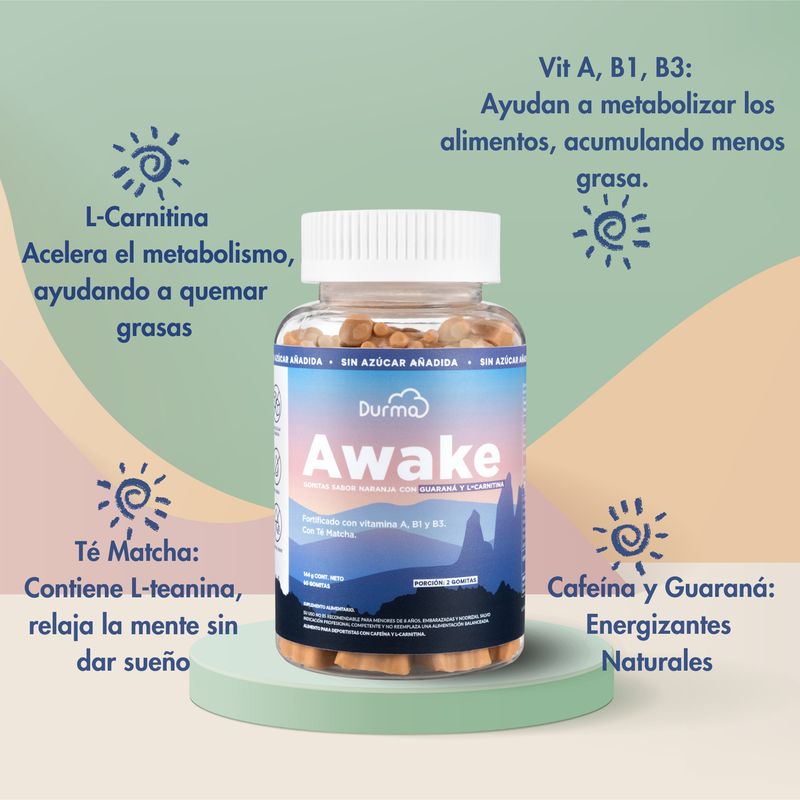 GENERICO - Gomitas Naturales Para Despertar Durma 60 Unidades Sabor Naranja