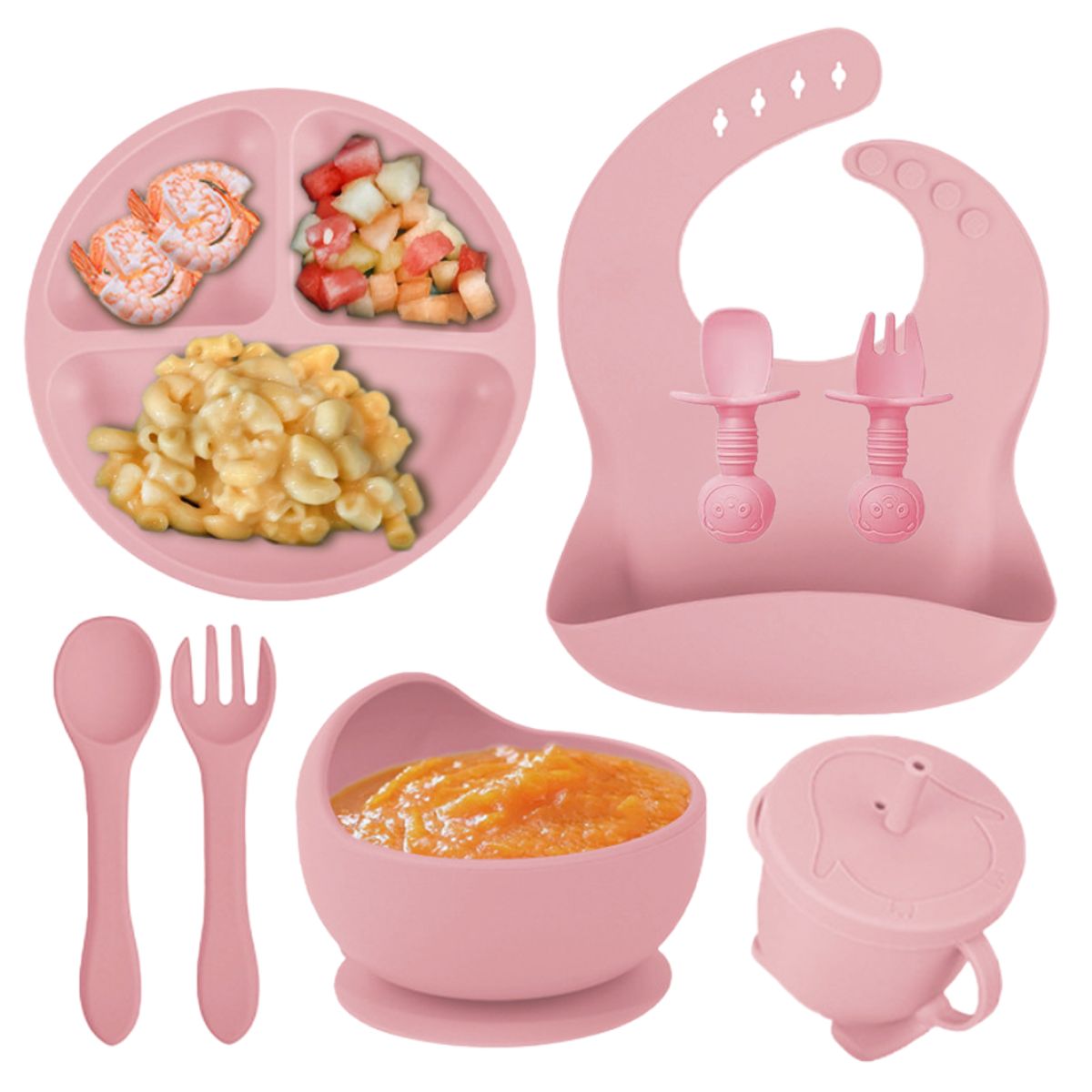 GENERICO - Set De Alimentación Bebe De Silicona Antideslizante Colores