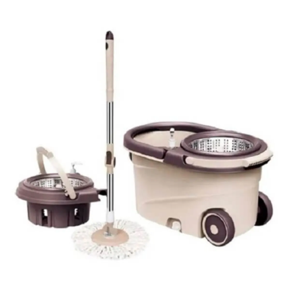 GENERICO - Mopa Trapeador Giratoria 360 Cetrifugadora Acero Removible