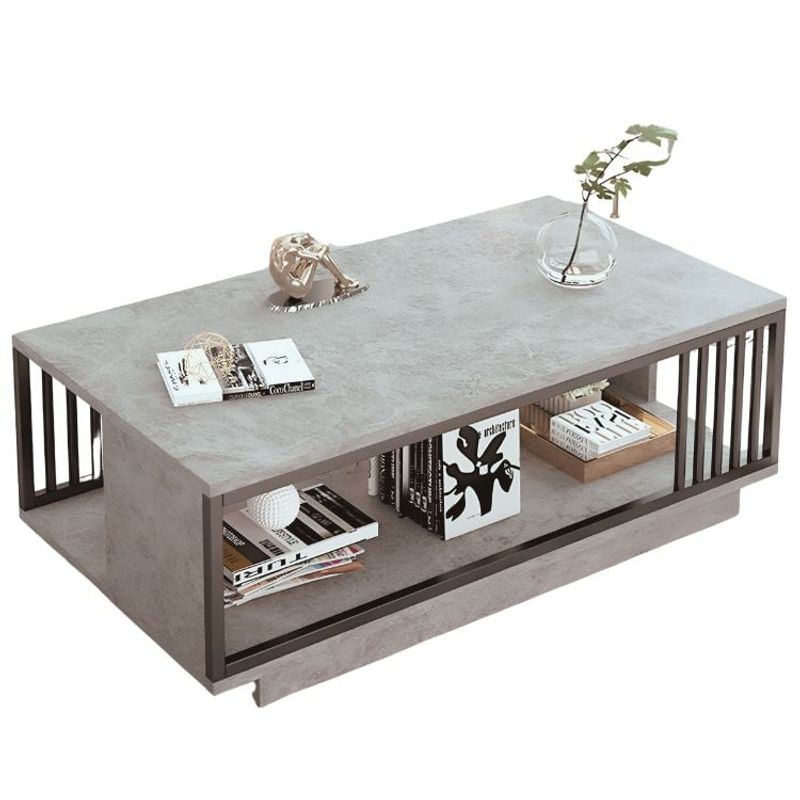 CRUSEC - Mesa De Centro Para Living Con 2 Niveles 100x50x40 Gris