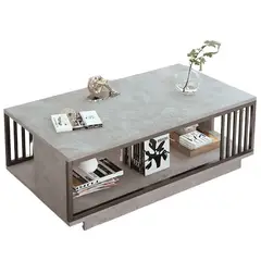 CRUSEC - Mesa De Centro Para Living Con 2 Niveles 100x50x40 Gris