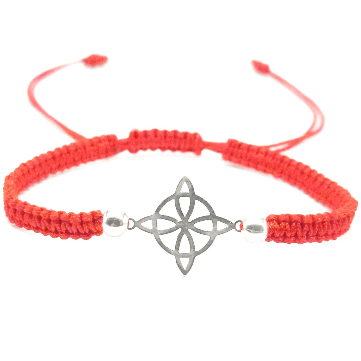 GENERICO - Pulsera Nudo de bruja Plata  Pulsera de Protección Roja