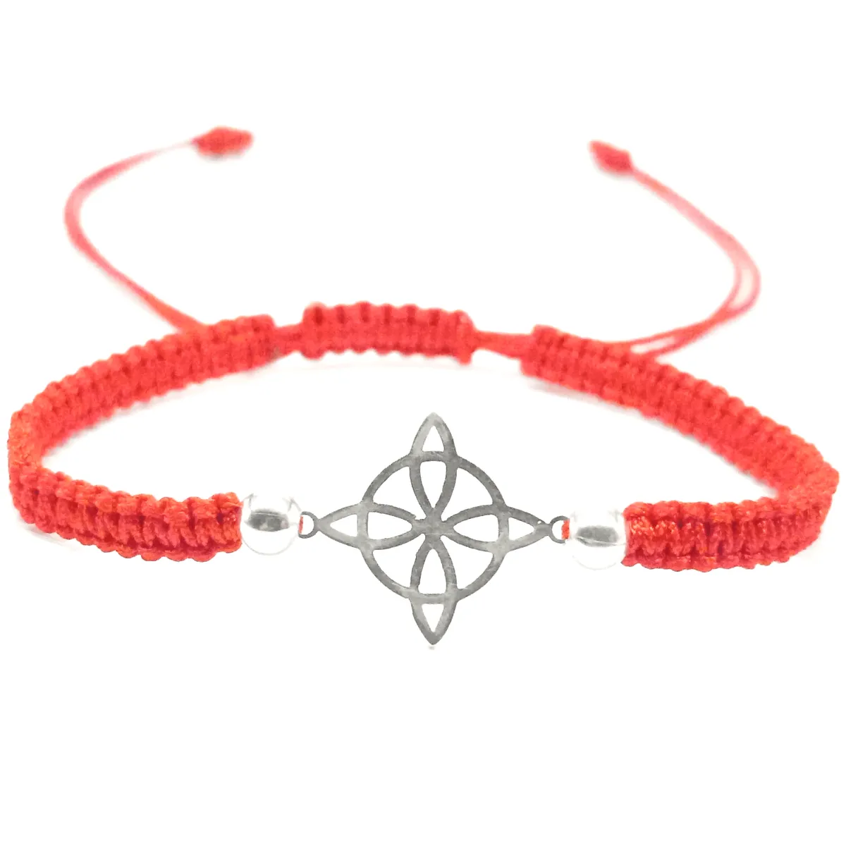 GENERICO - Pulsera Nudo de bruja Plata  Pulsera de Protección Roja