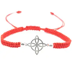 GENERICO - Pulsera Nudo de bruja Plata Pulsera de Protección Roja